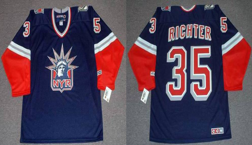 2019 Men New York Rangers #35 Richter blue CCM NHL jerseys->new york rangers->NHL Jersey